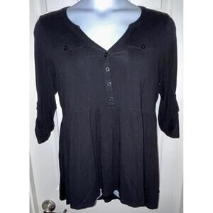 Torrid Babydoll Black Top sz 0